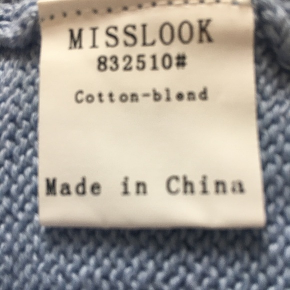 Misslook Sky Blue Knit Top Sz L - Picture 7 of 10